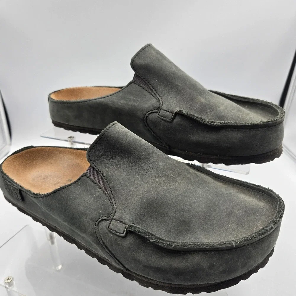Birki's Birkenstock Naples Suede Clogs 38 L7 M5 Slip On Comfort‎ Footbed Shoe